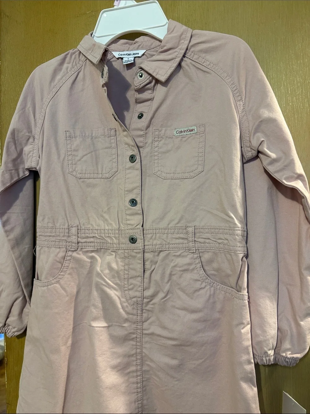 Calvin Klein Dusty Rose Utility Shirt Dress